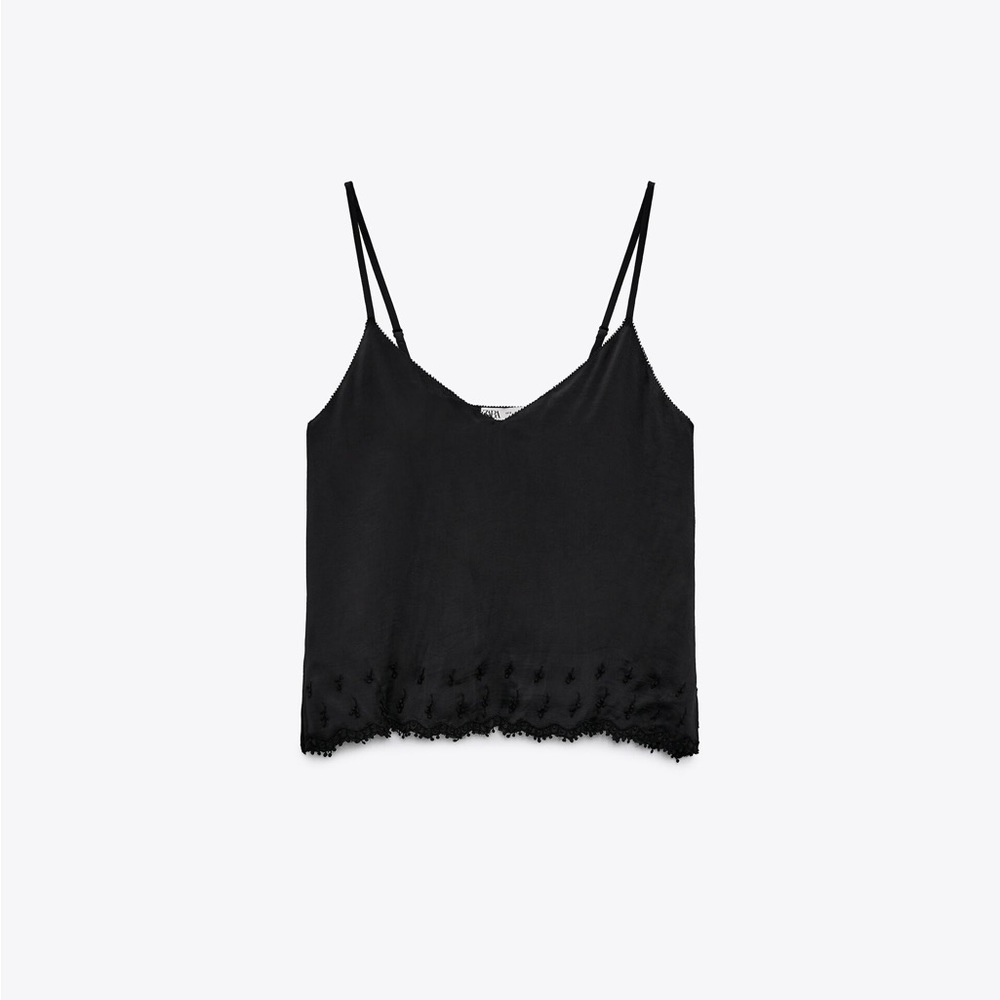 Zara embroidered camisole NWT